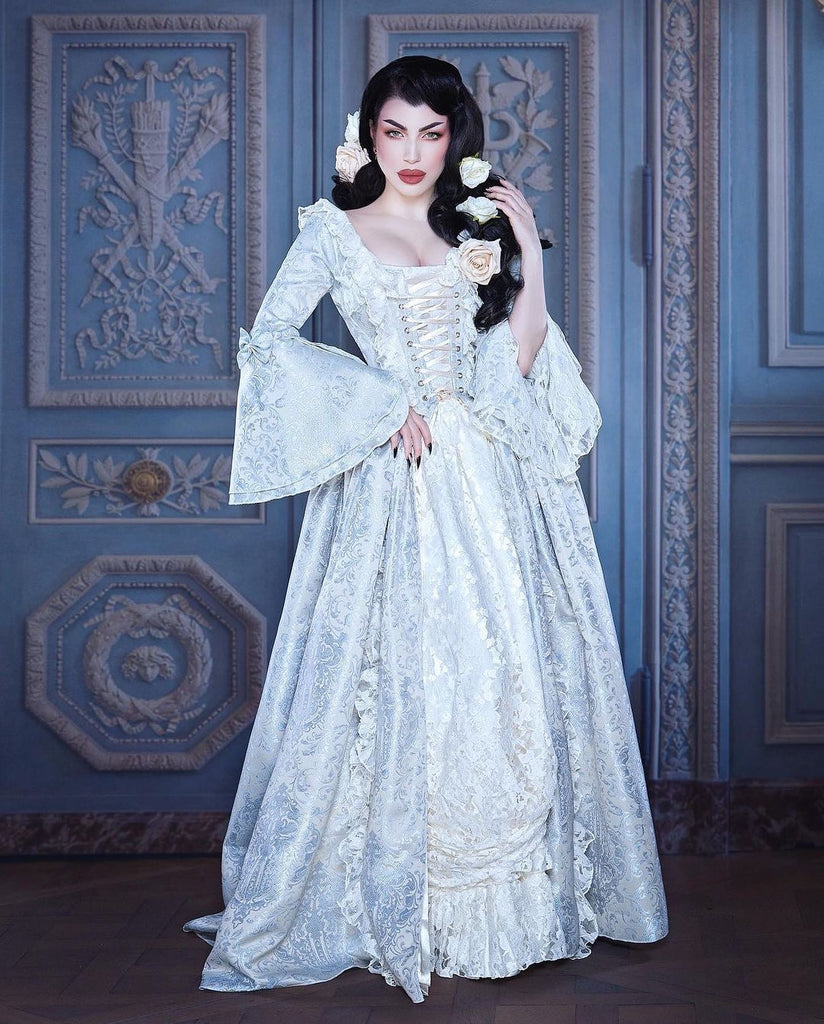 formal renaissance dress Burleska King brocade Baby Blue / 4-6 FLASH SALE Option:400/CS | Size : 1 3/4
